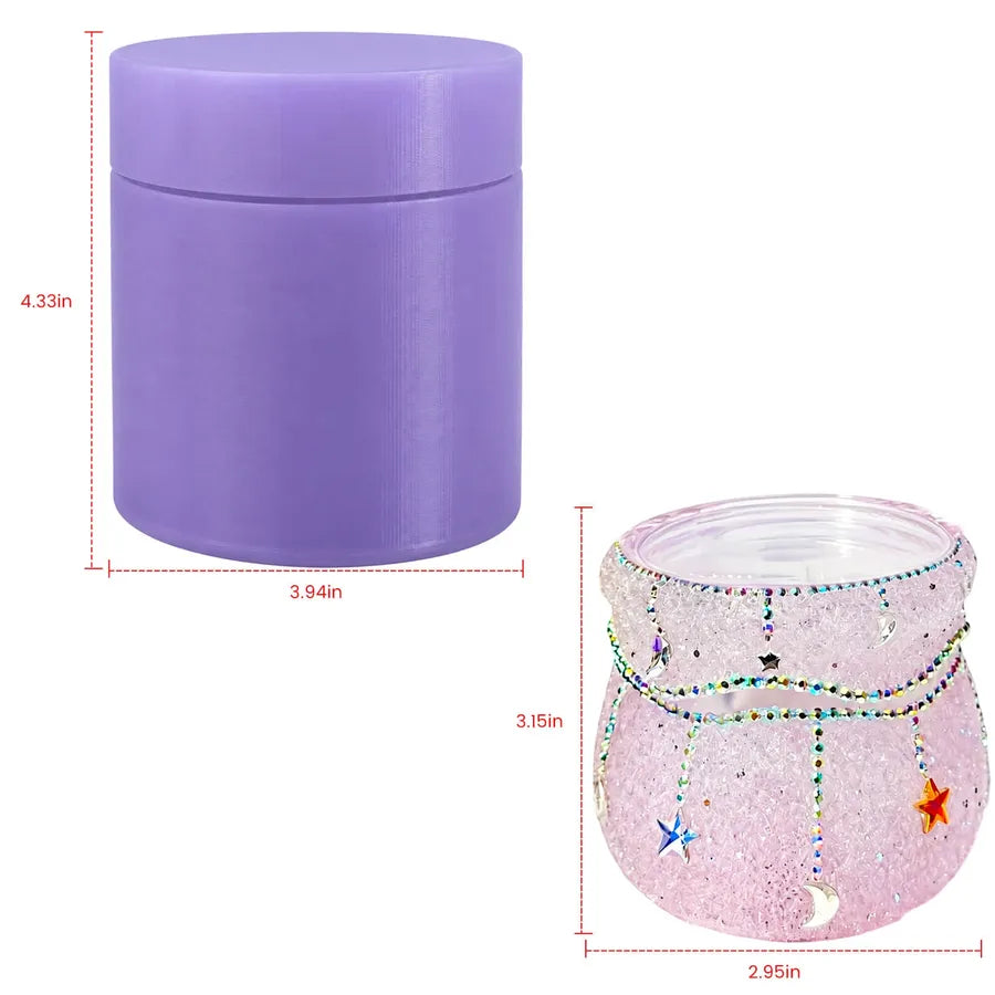 Stars & Moon Diamond-Cut Trinket Jar Resin Mold