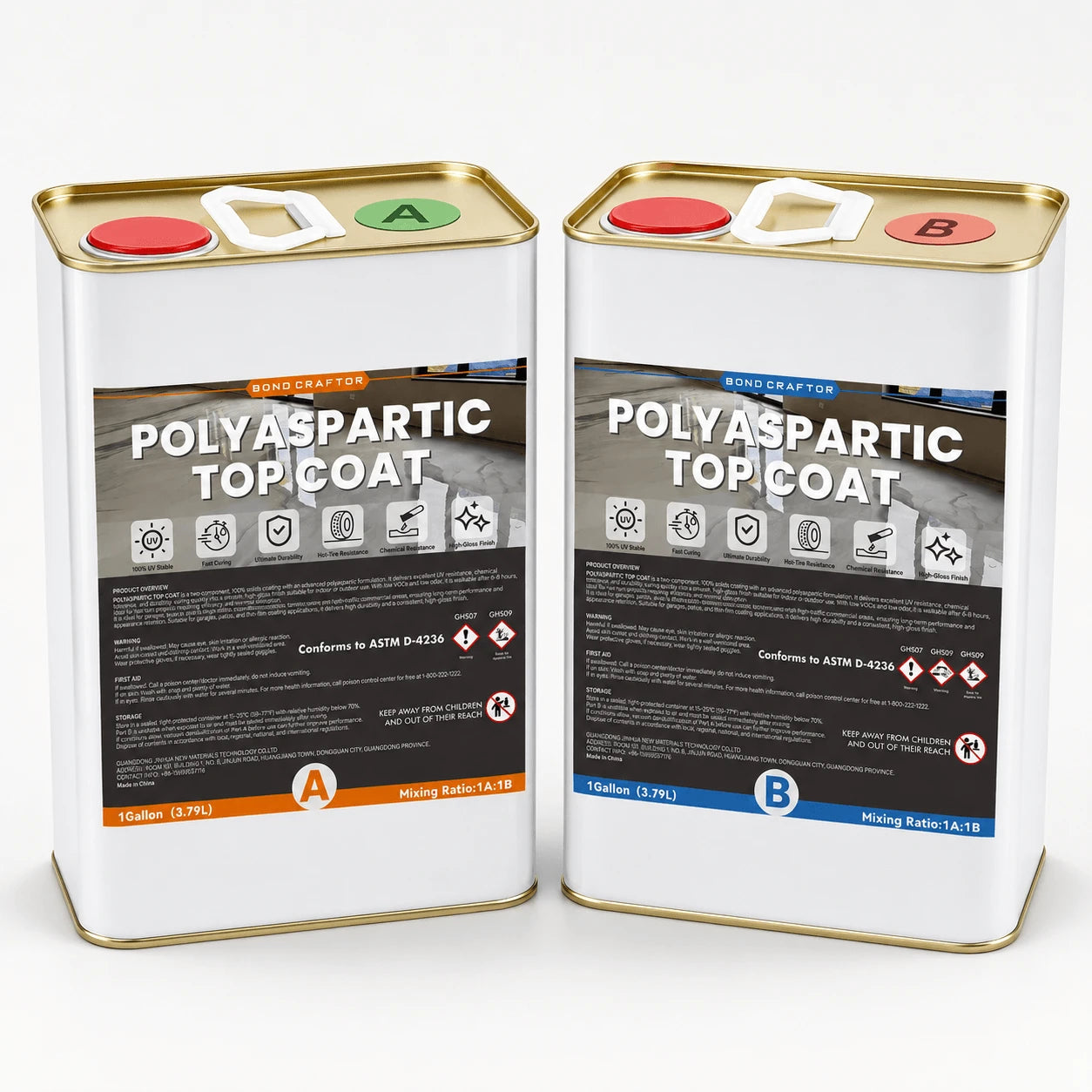 Clear Polyaspartic Floor Topcoat with UV Resistance – 2-Gallon Kit