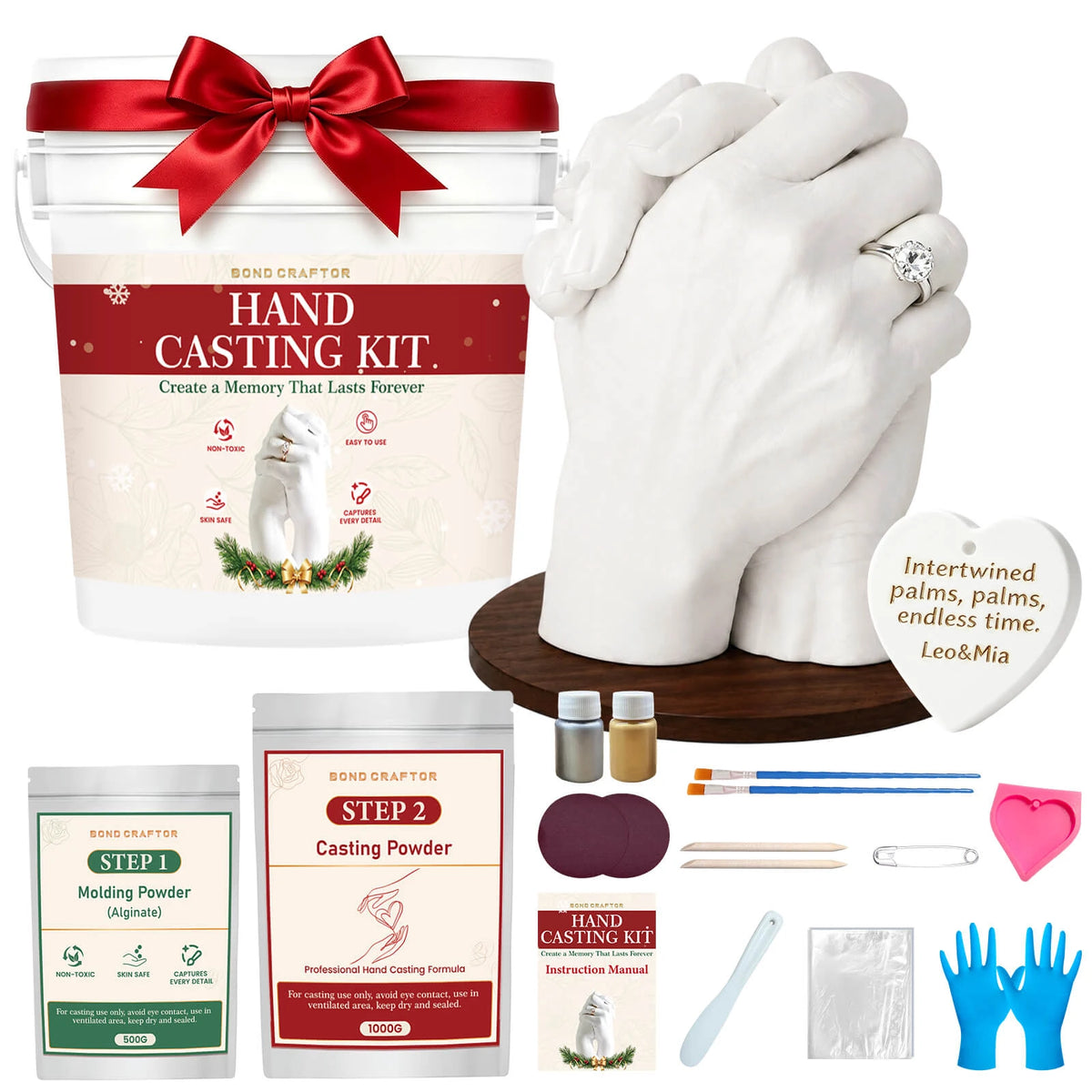 Hand Casting Kit DIY for Couples & Family | Create a 3D Hand Mold Keepsake