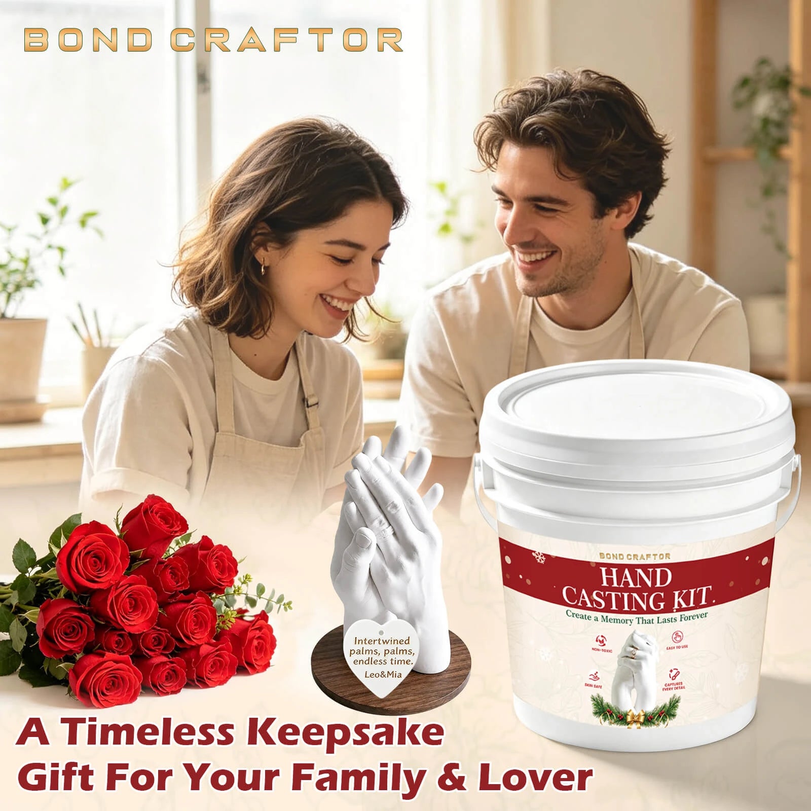 Hand Casting Kit DIY for Couples & Family | Create a 3D Hand Mold Keepsake