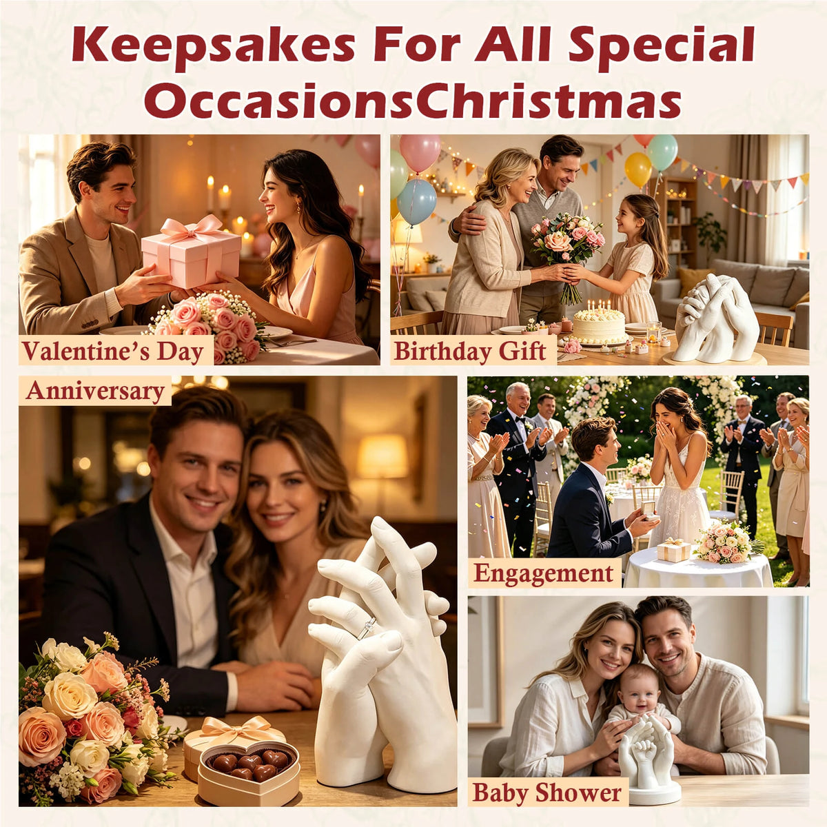 Hand Casting Kit DIY for Couples & Family | Create a 3D Hand Mold Keepsake