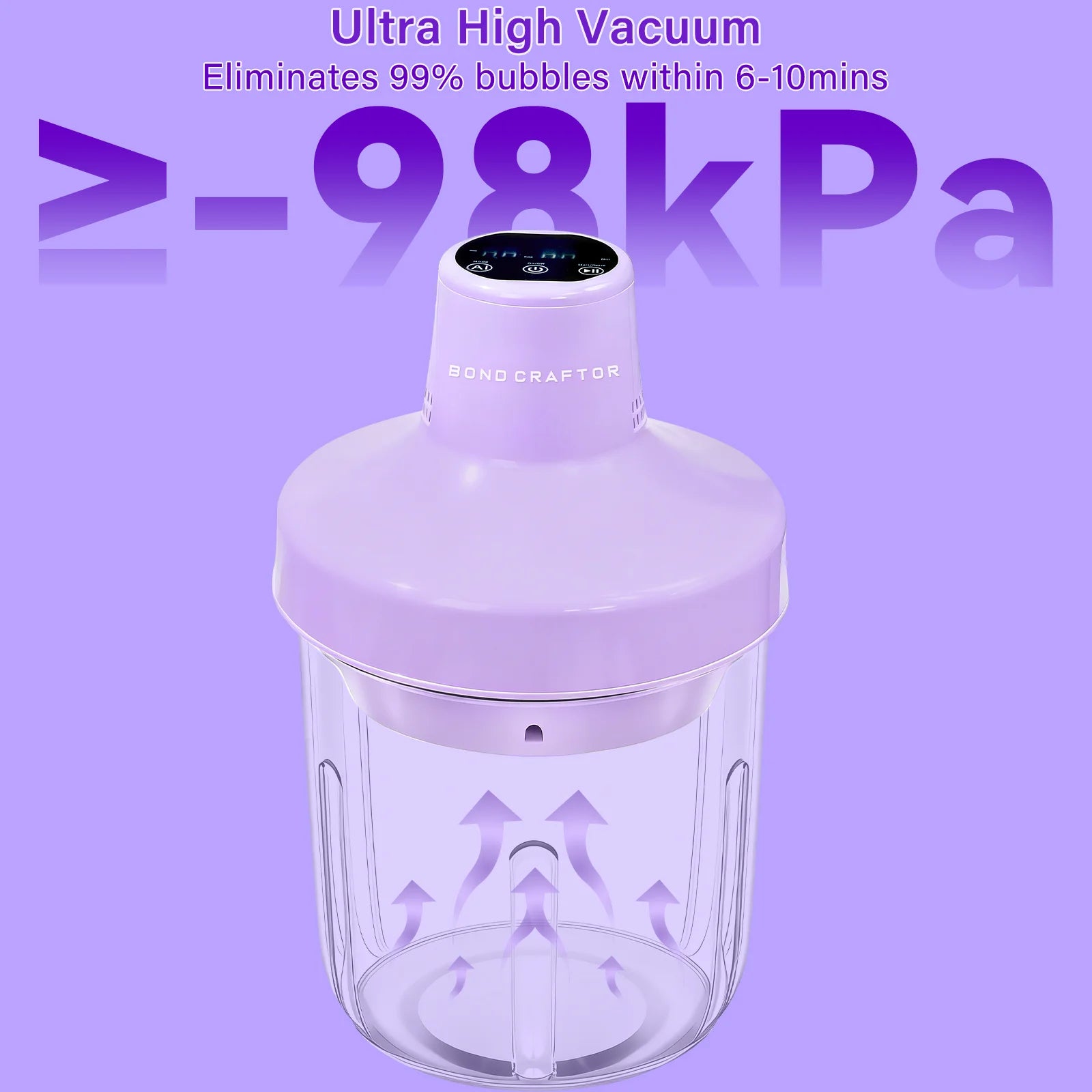 3.4L Resin Bubble Remover - 98 KPa Vacuum Pressure Vacuum Machine