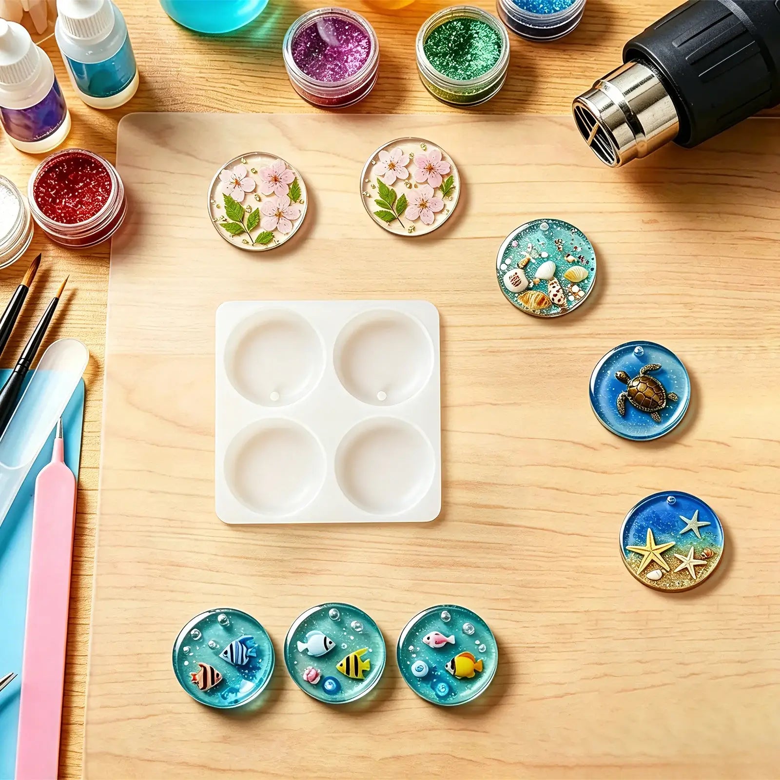 large circle silicone pendant mold