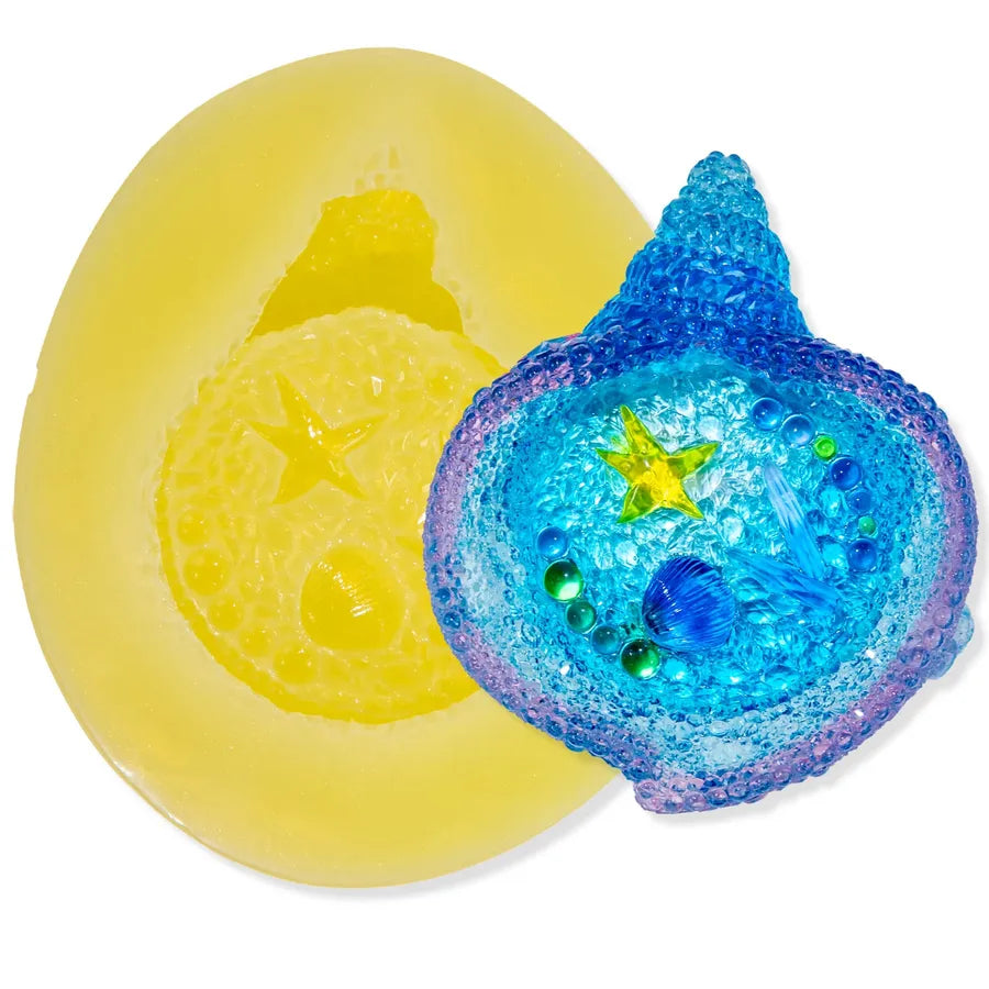 Conch Tray Silicone Resin Mold | Ocean Theme Conch & Starfish Epoxy Mold