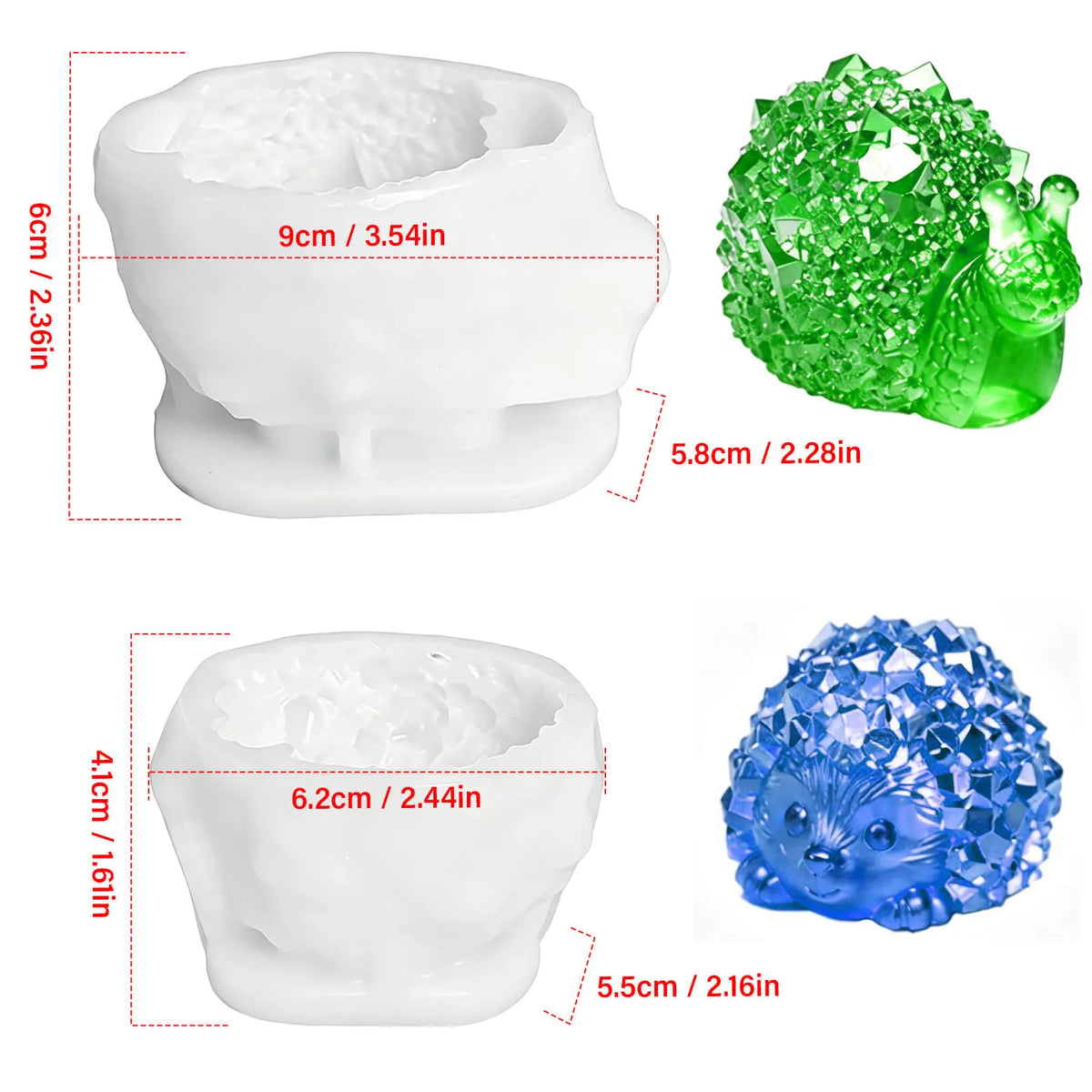 snail-hedgehog-silicone-molds-size-dimensions