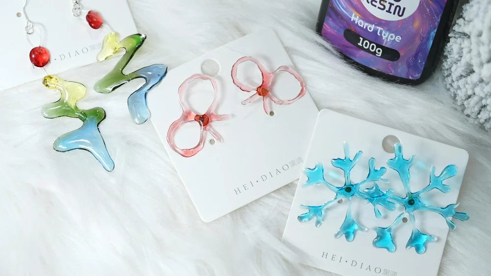 Uv resin butterfly earrings 3