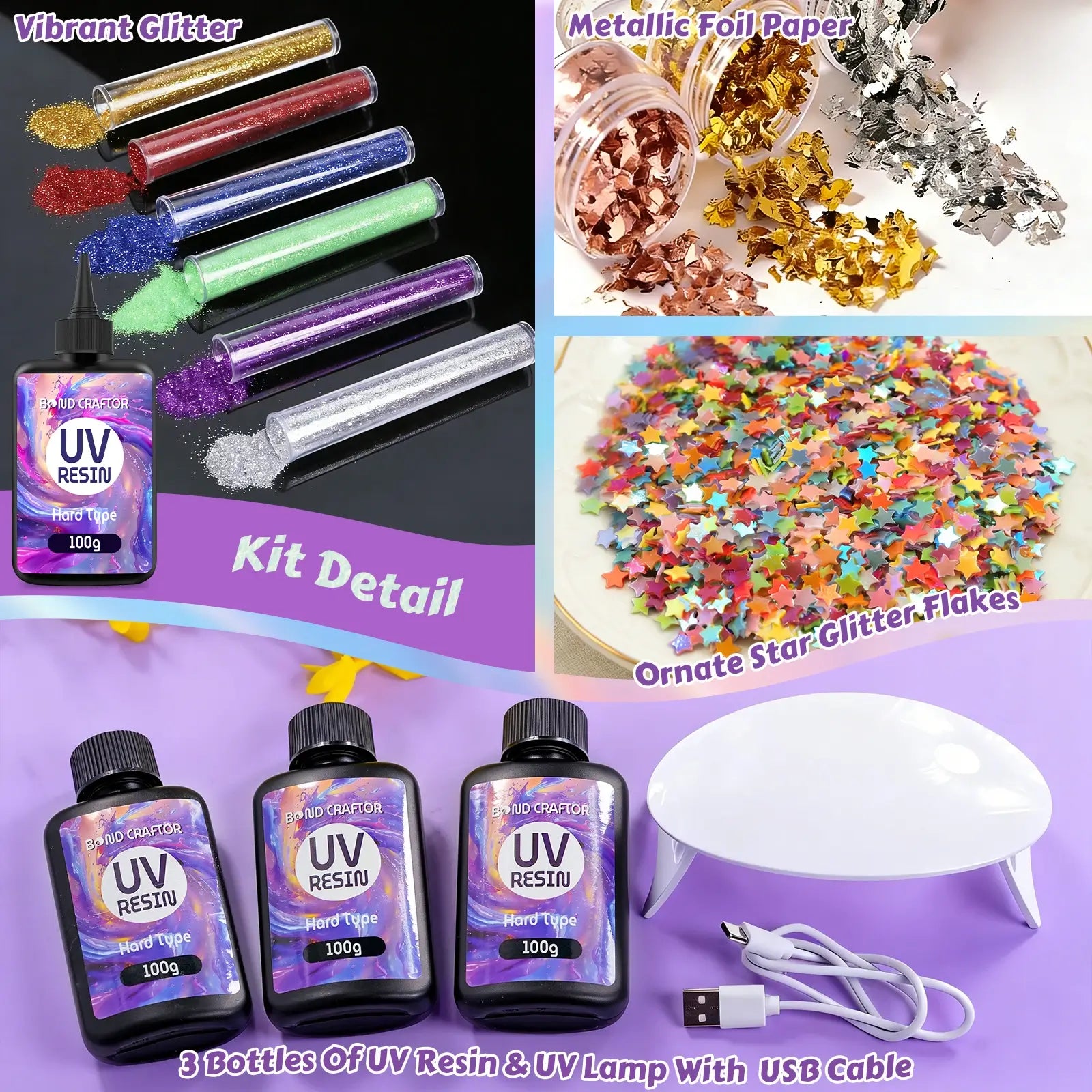 UV Resin Kits for Beginners | Jewelry Set with Lamp - Bond Craftor