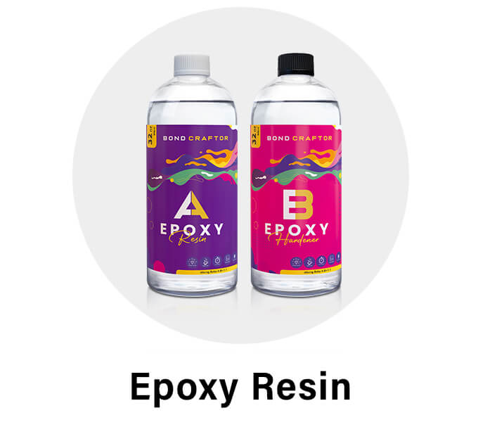 Two bottles of Bond Crafter epoxy resin 1:1 display