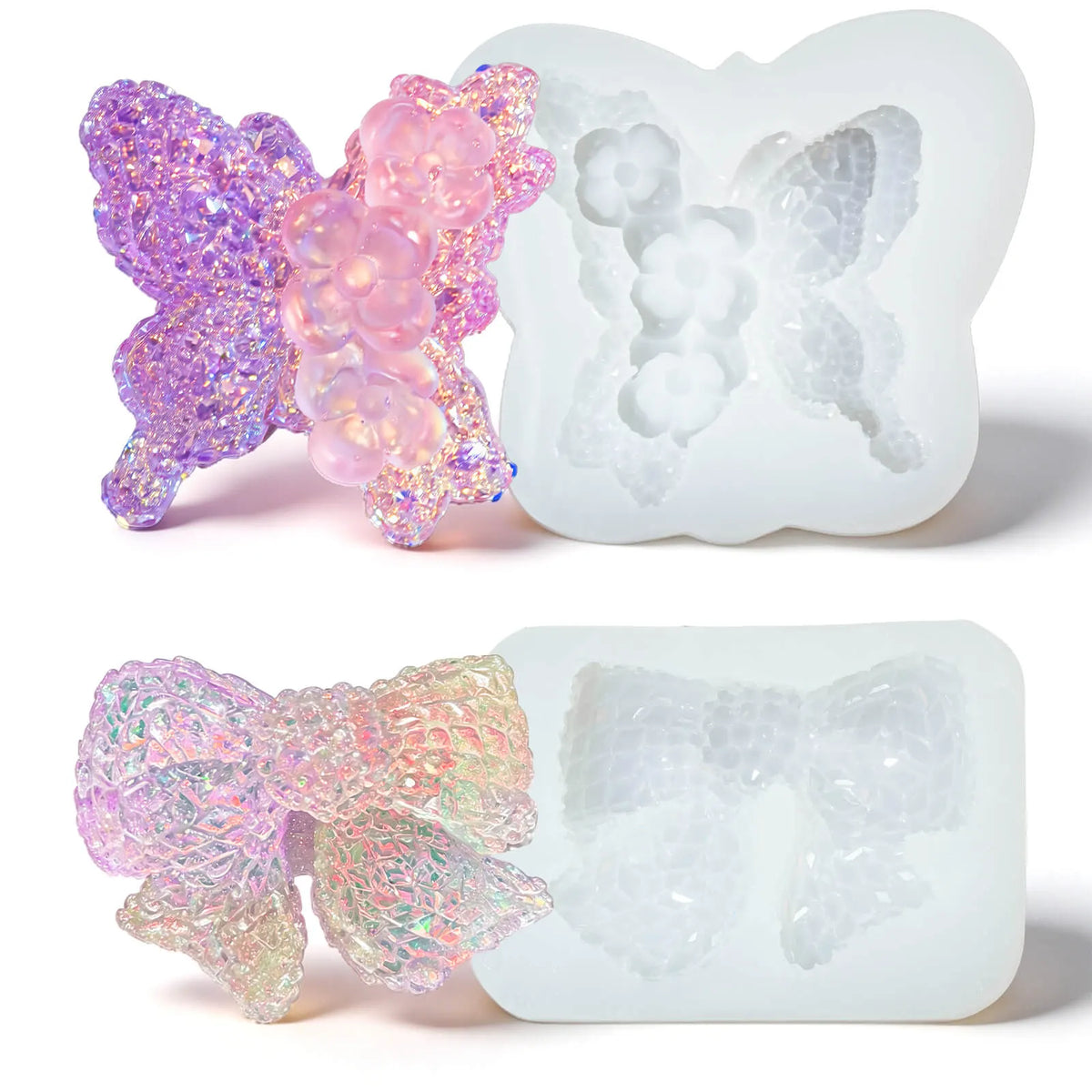 butterfly-silicone-resin-molds-with-finished-crafts