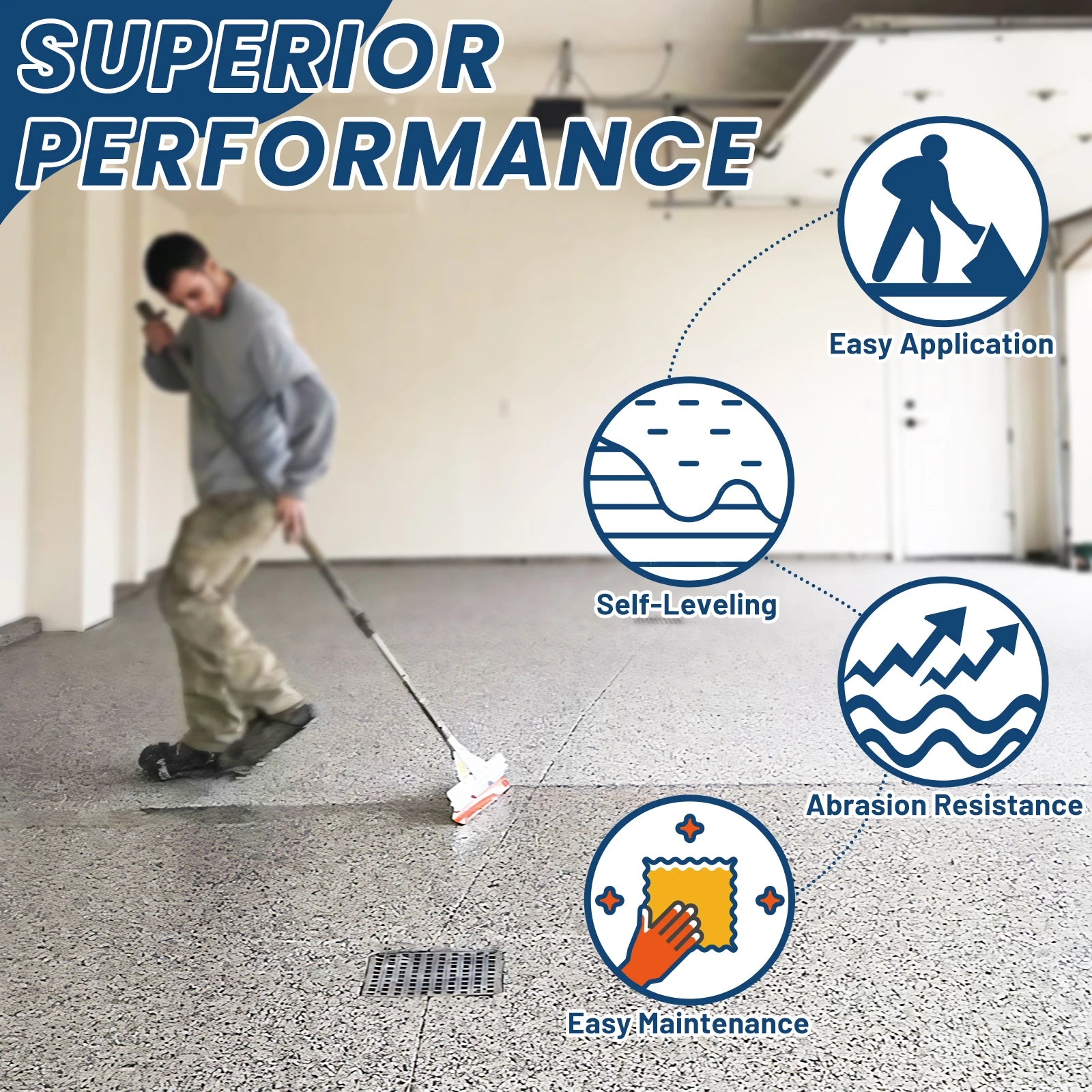DIY clear epoxy floor coating system by Bond Craftor - high gloss durable resin for garage concrete and industrial floors