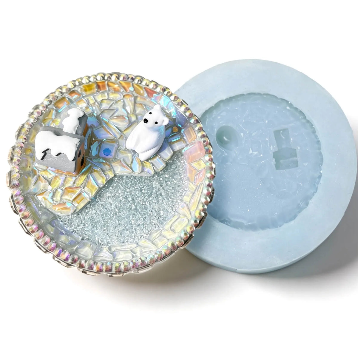polar-bear-animal-scene-round-resin-dish-with-silicone-mold