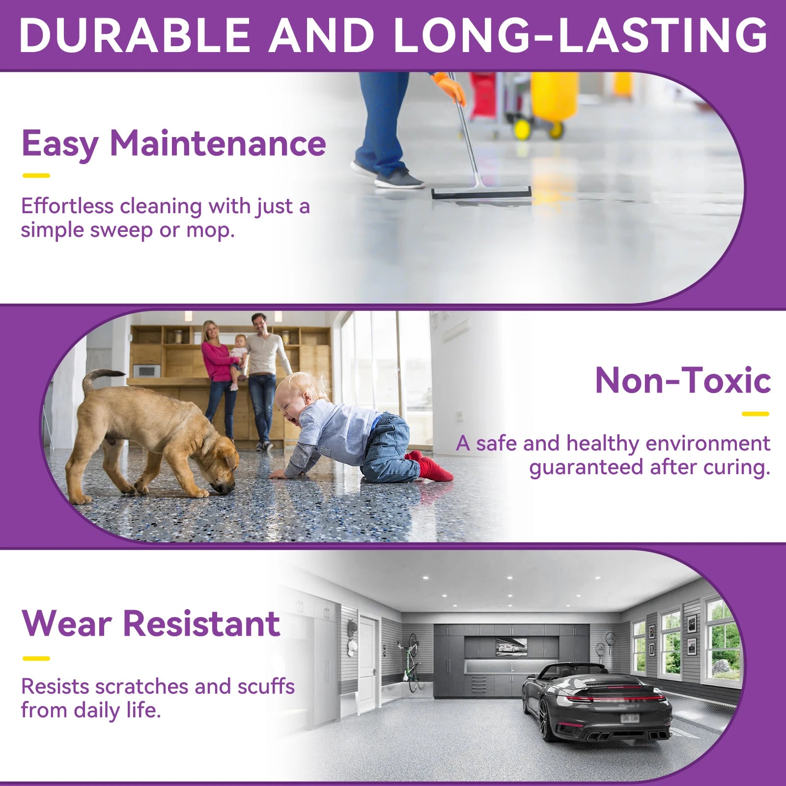 Gray Floor Epoxy Resin for Garages, Basements & Warehouses