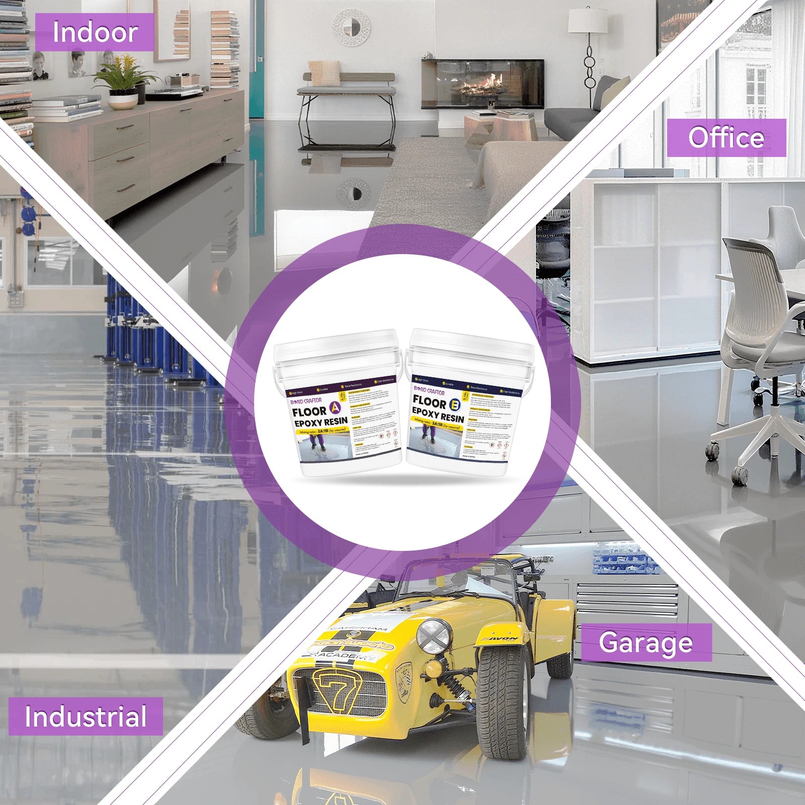 Grey | High-Gloss Epoxy Resin for Driveways, Workshops, Showrooms, Industrial Floors