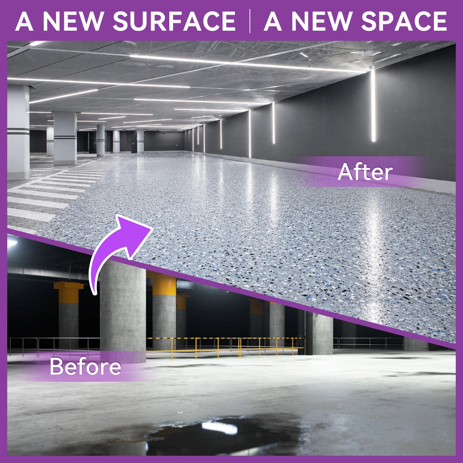 Gray Floor Epoxy Resin for Garages, Basements & Warehouses