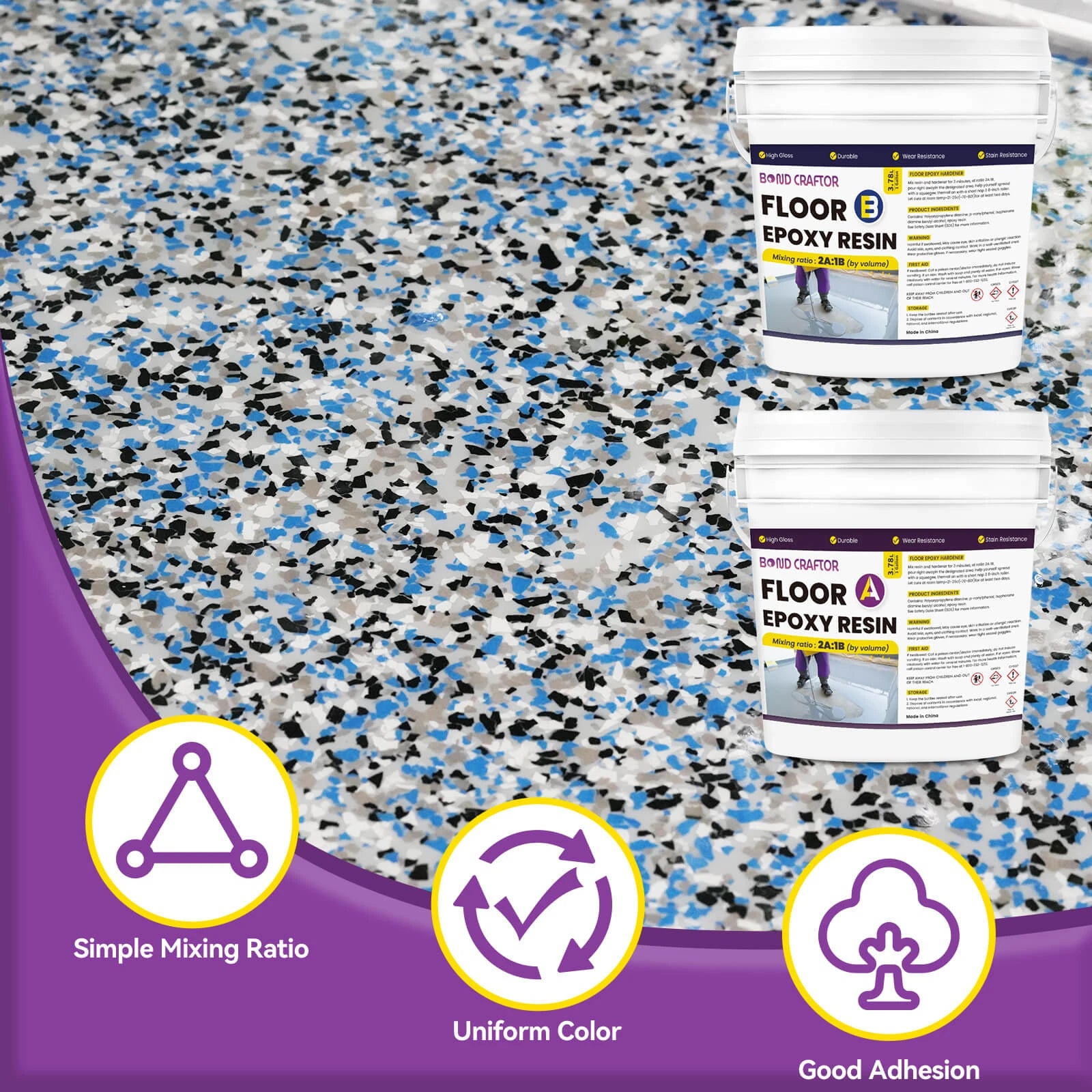Gray Floor Epoxy Resin for Garages, Basements &amp; Warehouses