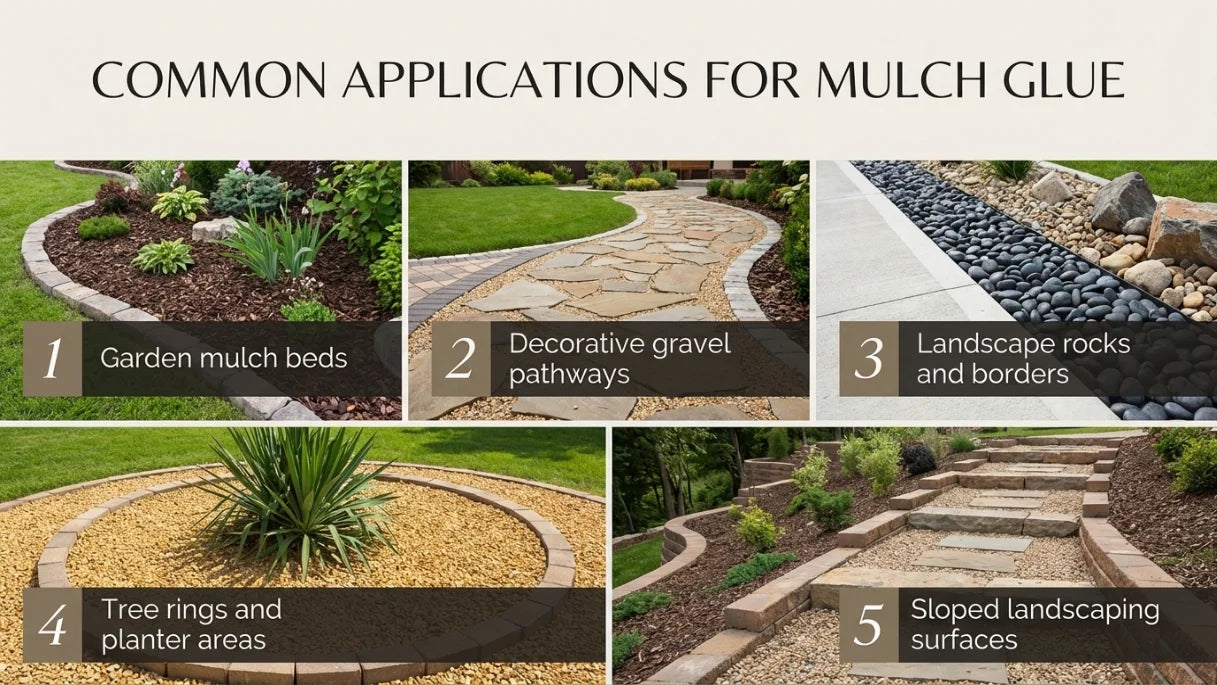 Mulch glue common applications