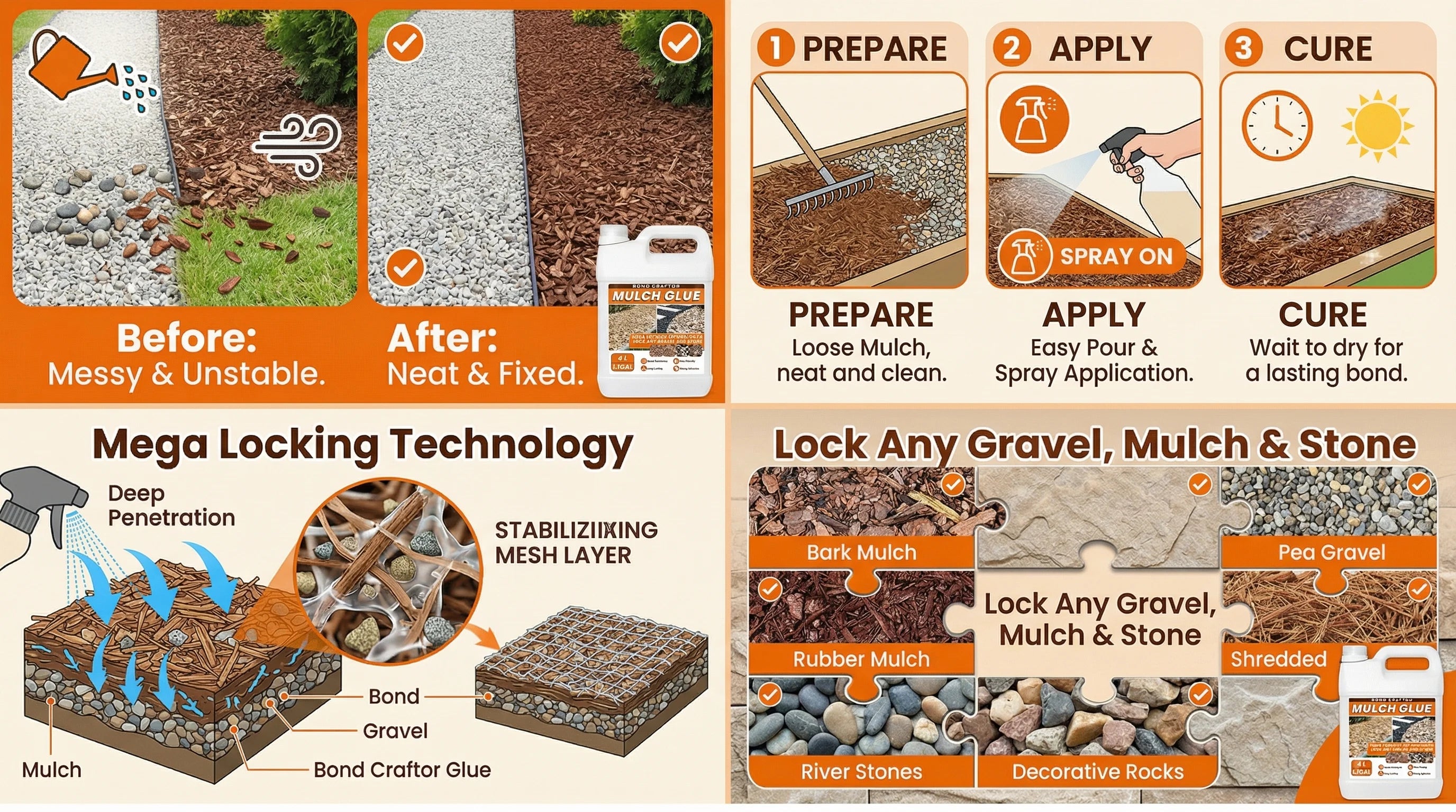 Mulch glue how it works