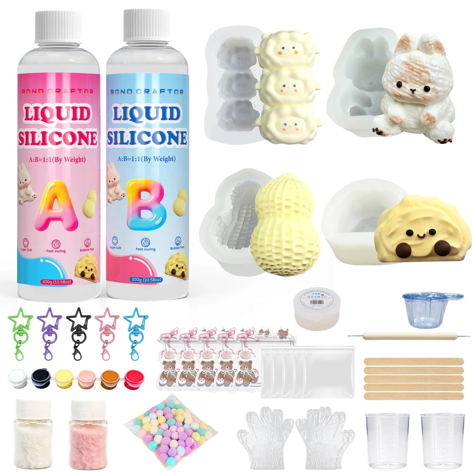 Taba Squishy Making Kit – 21 oz Liquid Silicone DIY Kit with Molds