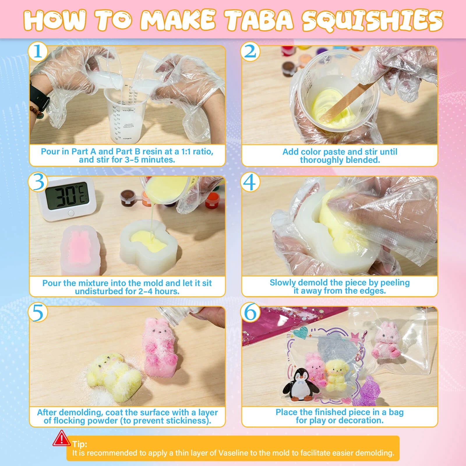 Taba Squishy Making Kit – 21 oz Liquid Silicone DIY Kit with Molds
